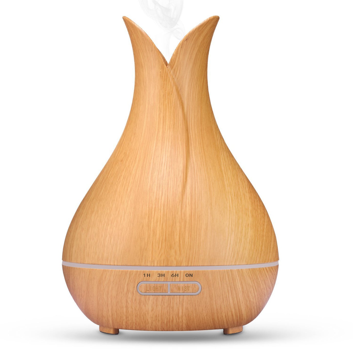 Humidificador de niebla con textura de madera